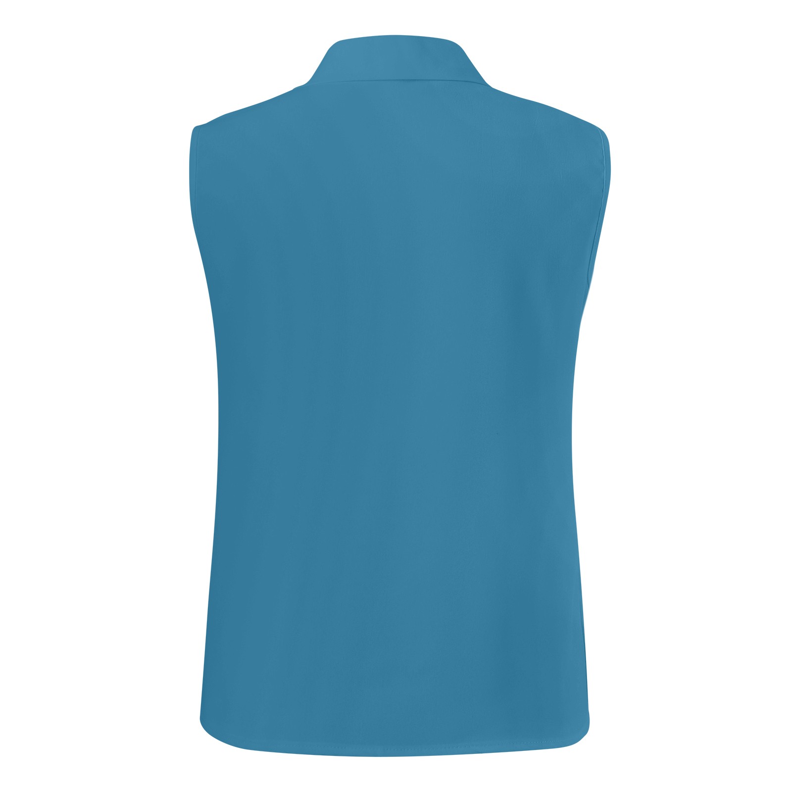 thumbnail image 5 of Blusa sin mangas con botones de gasa para mujer: cuello en V holgado, color liso, para el trabajo/casual, tallas S-XXL, 5 of 7